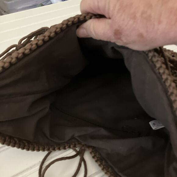 Old NAVY Macrame Shoulder Bag Brown Boho Hippy Festival - Picture 6 of 7